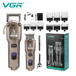 Trimmer VGR New HighPower Gradual Fader Hair Salon Twopiece Hair Clipper LCDデジタルディスプレイヘアクリッパーV675