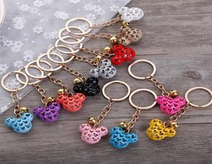 Hollow Mouse Key Rings Fashion Animal Design Bag Charms Cute Purse Pendant Car Keyring Chains Holder Ornaments Hanging Love Gifts 5569621