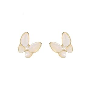 Vans Cleef Designer Earrings Women Original Quality Charm Butterfly Ear Clip Sweet Simple Female Style Ear With Rose Gold