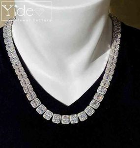 Men039s baguette tennis cuban chain bling diamond choker icy necklace1450281