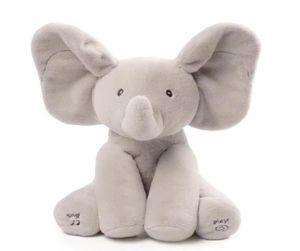 Plush Dolls Hide And Seek Elephant Baby Animal Plush Toy Ears Move Electric Music Toy Play Games Talking Singing Dolls for Toddler2500644