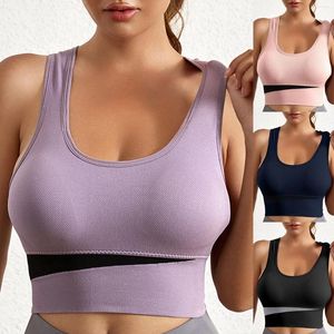 Shaper da donna Reggiseni sportivi da donna Con spalline imbottite Supporto medio Reggiseno da yoga Top da allenamento per la moda senza soluzione di continuità