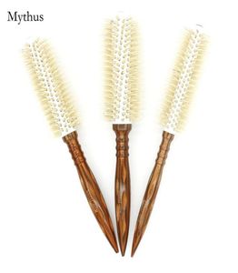 Нейлоновая щетка для волос из белого бамбукового волокна, деревянная ручка, круглые щетки для парикмахеров, размер M L 3, разные прически5314393