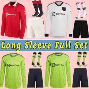 Long Sleeve Full Kits 22 23 SANCHO Soccer Jerseys B.FERNANDES RASHFORD Football Shirt 2022 2023 Ronaldo MARTINEZ FRED MALACIA ERIKSEN Shaw S-2XL