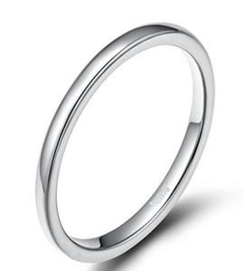 2 мм серебряные кольца из карбида вольфрама из розового золота для женщин, полированные, простые куполообразные, тонкое серебряное обручальное кольцо, размер 5128761412