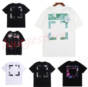 Mens T-shirts offs vit oregelbunden pil sommarfinger lös casual korta ärm t-shirt tees för män och kvinnor tryckt bokstav x på utskriftsstorlek S-XL J8S