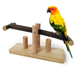 Parrot Bite Toy Wooden Seesaw Rocking Chair Stand Bar Swing Bird Parakeet Cockatiels Conures Perches Playground Pet Supplies 231225