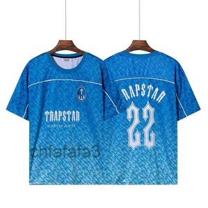 Męskie koszulki koszulki piłkarskie w stylu Trapstar T Shirt Mężczyźni Kobiety Tranning Run Trainout Przyczynowy krótki rękaw Szybki suszenie Cool T-Shirt 220924 H2X4