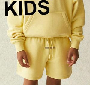 Crianças shorts crianças meninos meninas designer streetwear clássico carta impressão solta cordão oversize sweatshorts corredores fino fleece5152871