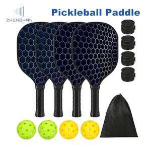 Pickleball Paddles USAPA Aprovado Conjunto Raquetes Honeycomb Core 4 Bolas Portátil Capa de Raquete Saco de Transporte Kit de Presente Interior Ao Ar Livre 231225