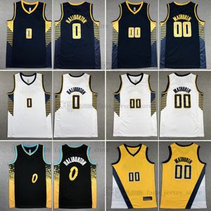 Tyrese Haliburton 2023-24 New Stitched Basketball Jerseys Bennedict Mathurin Jersey White Blue yellow Men S-XXXL