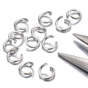 1000pcs mycket guld silver rostfritt stål öppna hoppringar 4 5 6 8mm split ringar kontakter för diy ewelry fynd som gör 332m