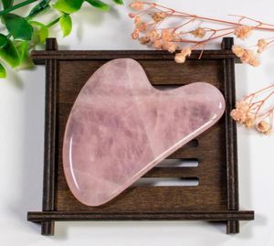 Moda Piedra de cuarzo rosa natural Nueva tabla de raspado para el cuidado del cuerpo Terapia de SPA Masajeador Gua Sha Tabla antiestrés Herramienta de masaje 3419886