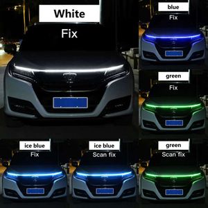 Atualização do carro rxz led luz de circulação diurna digitalização partida capô do carro luzes decorativas drl auto motor capô guia lâmpada ambiente decorativa 12v