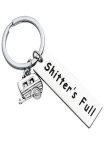 12pc Shitter 039S Full Stainless Steel Keyrings Happy Camper Camping Trailer Charm Pendant Keychains Women Men Friends Party Gi8242414