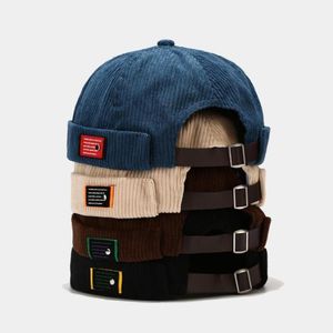 Beanieskull bonés marca vintage gorro chapéus das mulheres dos homens primavera outono senhorio chapéu streetwear hip hop brimless veludo docker boné w4719657