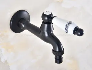 Bathroom Sink Faucets Black Single Cold Tap Wall Washing Machine Water Faucet Garden Zav335