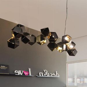 Modern Metal Creative Pendant Light For Living Room Matsal Cirkulär design Hängslampor Heminredning Belysningsarmaturer281C