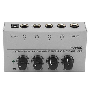 Mixer Electric Instrument 4 Kanal Kopfhörerverstärker Stereo -Ohrhörer -Splitter mit Stromadapter EU Plug 100240VAC Musical