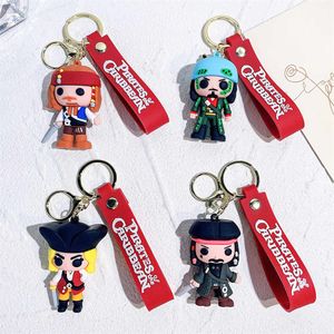 Karikatür Korsanları Keychain Bebek Karayip Keychain Araba Anahtar Kolye Çift Sırt Çantası Asma Küçük Hediye