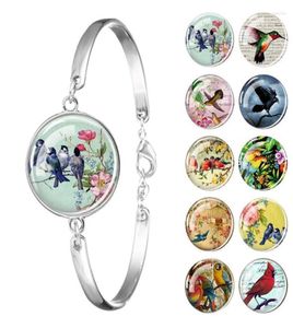 Charm Bracelets Parrot llow Crow Phoenix Pterodactyl Cardinal Birds Bracelet Glass Cabochon Bangle Animal Jewelry Gift For Girl Women Faw3574276