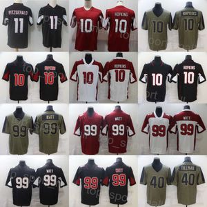 Uomo Calcio 99 Maglie JJ Watt 40 Pat Tillman 10 DeAndre Hopkins Cucita Saluto al servizio Verde militare Nero Rosso Bianco Per gli appassionati di sport Vapore traspirante Intoccabile