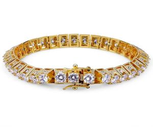18K Gold and White Gold Plated Hiphop CZ Zirconia Designer Tennis Bracelet Princess Diamond Wrist Chains for Men Hip Hop Rapper Je3130229