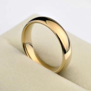 Bangle Classic 1pcs Gold Color Alliance pary pary wolframu Pierścionki zaręczynowe dla mężczyzn kobiety 3,5/5 mm szerokość komfort dopasowanie 412