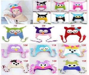 10st Vinter S Baby Hand Sticks Owls Hat Sticked Hat Children039S CAPS 33 Color Crochet Hats For Kids Boy and Girl Hat S5767069
