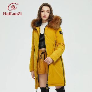 Parkas Hailuozi 2022 Neue Winter Frauenjacke Fashion Casual Raccoon Big Pelzkragen Down Jackets Frauen Mantel Kapuze Windproof Parka 89