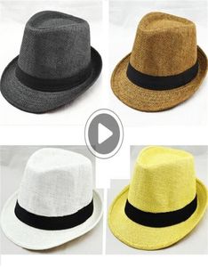 Panama Str Hats Fedora Soft Men Women Stingy Brim Caps 7 Colors Choose 10pcslot ZDS6657366