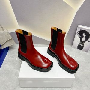 2023 Autumn and Winter New Split Stope Buty Series Muffin Gruby Elastyczne Elastyczne Kostki 4,5 cm Damskie buty Buty Luksusowy design z butami