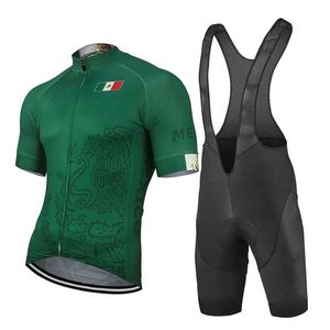 مجموعة Mexico Green Summer Pro Team Cycling Jersey Set Bicycle MTB Racing Bike Outdoor Sports Clothing Maillot ciclismo