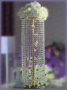 Decoration Bling golden wedding table centerpieces hanging crystal in Event & Wedding Supplies