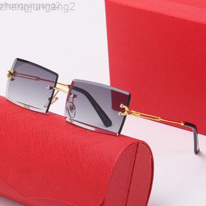 Designer Carti Sonnenbrille Catier New Style Kajia Mode rahmenloser Besatz Damen Net Red Square Gradient Street Shooting Brille