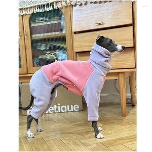 Vestuário para cães Galgo italiano Whippet Lurcher Galgo Roupas Gola quente Casaco de lã Jammies Pijama Macacão