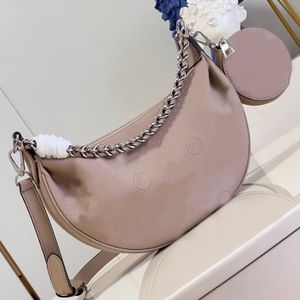 9A Designer Bags Soft Pendant Perforated Cowhide Half Moon Handbags 26cm High Imitation Chain Totes with Box