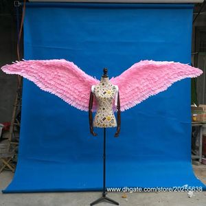 Dekoration Vuxna 'White Pink Angel Feather Wings for Cosplay Party Stage Show Star Wings Underwear Show Products Shooting Props EMS Free Shi