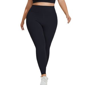 LU Plus Size Yoga Legging High midja lyftade höfter utan spår Nakna sensoriska täta byxor Kvinnor Fitness Sport Fast Dry Pants