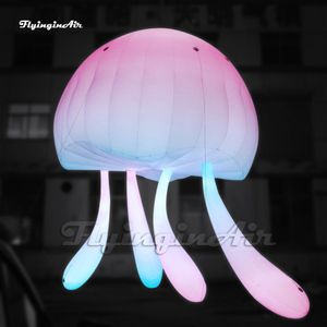 Beautiful Hanging Illuminated Pink Large Inflatable Jellyfish Light Sea Animal Balloon For Venue Decoration