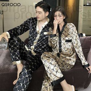 Women's Sleep & Lounge Designer designer QSROCIO Pajamas Set Velvet Sleepwear Moon Print Casual Homewear Men Nightwear Luxury Couple Pyjamas Femme P230408 CWEQ GKZI