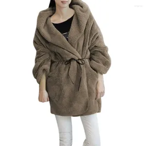 Kvinnors jackor kvinnor år vinter mjuk fleece tjock huva kappa hoodie tröja jacka cardigan casual försäljning h7