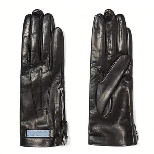 Designer mulheres luva p luxo luvas de pele de carneiro preto capa luva moda 3 estilos guantes marca feminina gants macio luvas de alta qualidade guantes