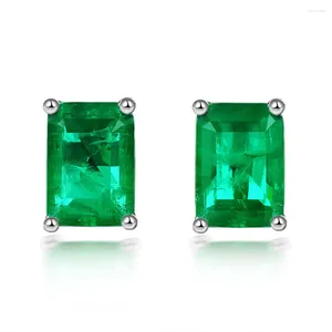Stud Earrings Desire Elegant Retro Imitation Emerald Women's Top 925 Silver Green Zircon Party Jewelry Gift