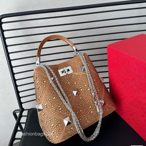 Bolsa de diamante V Lady Carteira Mulheres Designer Bag Rhinestone Portátil Sacos Cesta Cristal Brilhante Senhora Noite Casual Totes Ombro Bolsa Crossbody Top Qua XD5H