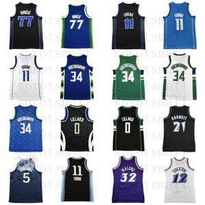 Luka Doncic Kyrie Irving Kids Basketball Jersey Anthony Edwards Damian Lillard Giannis Antetokounmpo Trae Young Kevin Garnett John Stockton Karl Malone Youth