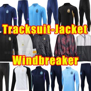 Dünya Arjantin Kupası Futbol Trailsuits 2024 2023 Di Maria Dybala Futbol Gömlek Aguero Maradona Montiel Martinez Uzun Kollu Takip Ceket Hoodies Pants