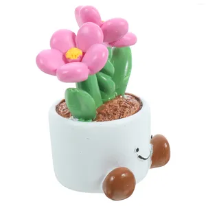 Decorative Flowers Artificial Plants Flower Pot Elf Gardenia Mini Bonsai Prop House Potted Freesia Miniature White