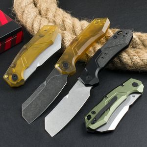 New KS7850 Launch 14 AUTO Tactical Folding knife D2 Black/White Stone Wash Tanto Blade Outdoor Camping Hiking EDC Pocket Knives With Retail Box