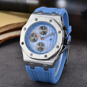 Top Luxury Men A P Watch designer Relógio masculino Relógios de quartzo Várias cores Relógios de borracha Relógios de pulso de vidro